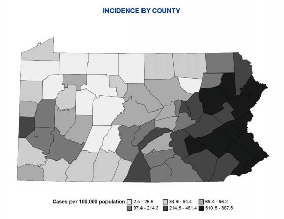 As Pennsylvania begins opening up, hard-hit Pike stays closed Source: Pennsylvania Department of Health