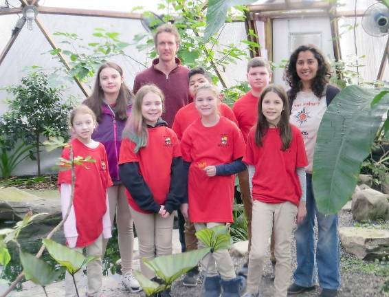 Back (from left): Makaylee Kalitsnik, Mr. Comstock, Daeton Vazquez, Drew Wallace, Ms. Gupta; front: Juliet Lee, Kiera Mulzet, Alexandra Morton, Daisy Burnett