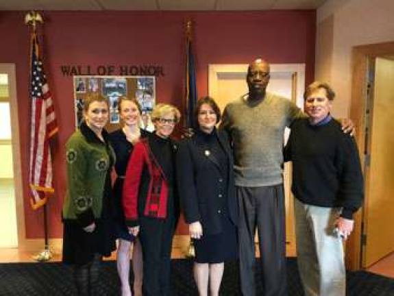 From left: PA Rep. Rosemary Brown, Kristine Bush from Sen. Mario Scavello&#x2019;s office, ESU President Marcia Welsh, Rep. Maureen Madden, Tom Jones, and Rep. Jack Rader (Photo provided)
