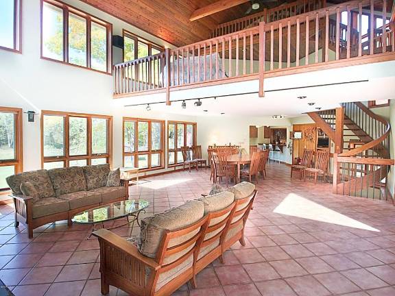 Mountaintop equestrian estate includes modern home and pond Interior