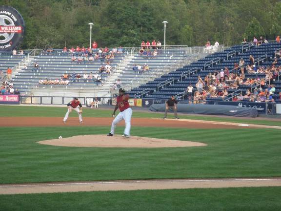 A gem throws in Scranton Luis Severino, the top pitching prospect for the New York Yankees, pitches in a game in Scranton for the Scranton/Wilkes Barre Minor League affiliate of the Yankees against the Triple A team of the Blue Jays on Tuesday. Photo by Nathan Mayberg