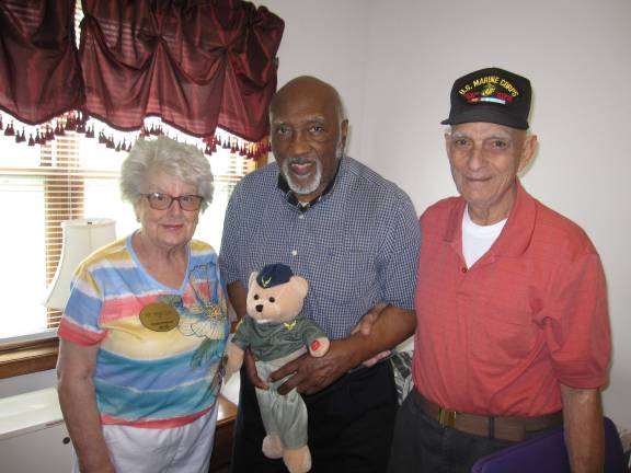 Local Ombusman recognizes Twin Cedars veteran Photo provided From left: Kay Winkeleer, Twin Cedars Resident Walter Sarge Wilson and Mitch Winkeleer.