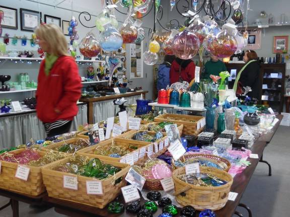The art of glass blowing Inside the gift shop.