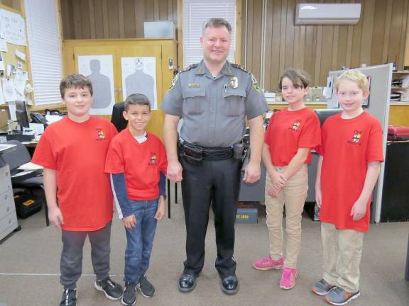 Don’t throw candy, don’t go through people's yards, and other great advice from the police chief From left: Sal Ciarelli, William Coleman, Chief Chad Stewart, Shannon O’Leary, Taylor Allen