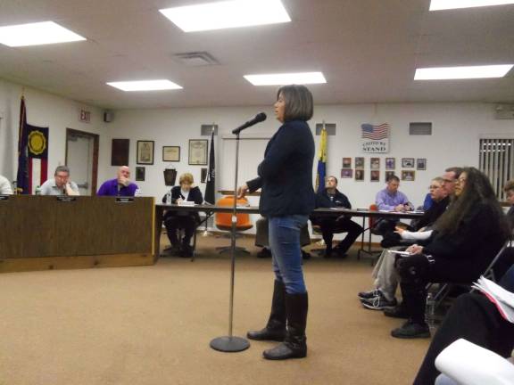 Earned income tax tabled for now Kim Ropke addresses the Matamoras council (Photo by Charles Reynolds)