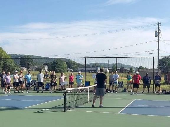 Pickleball Players getting ready for the tournament fundraiser for “Choosing Integrity”