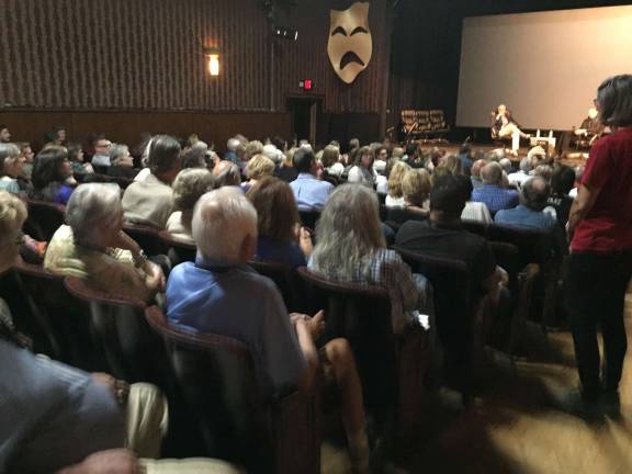 The Lee Child/Stephen Rubin conversation attracted a full house (Photo by Marilyn Rosenthal)
