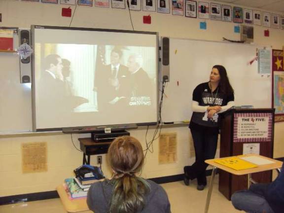 Educating the next generation of voters Teacher Jennifer Shiner guides her students through the presidential campaign (Photo provided)