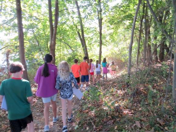 An inspirational nature hike Students walked to the Delaware River