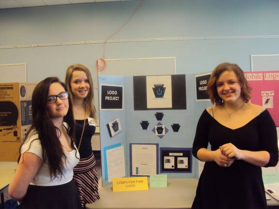 Computer Fair challenges students Photo provided Pictured from left: Ryleigh Maney, Ashley Uhl and Rhyann Glenn.