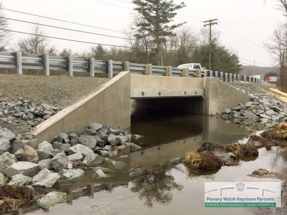 The new bridge on Log Tavern Road in Dingman Township (Photo provided)