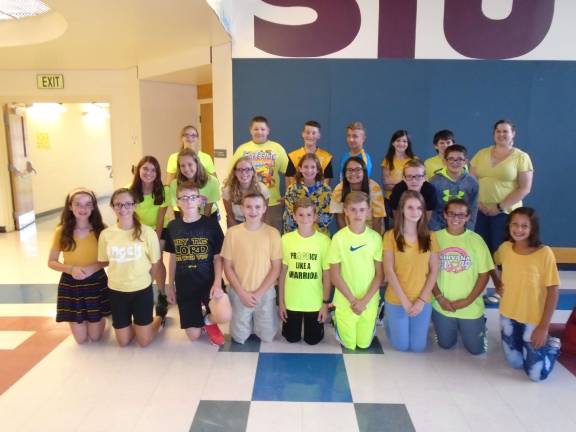Talk is the best way to prevent suicide Pictured in the back (from left): Hannah Bush, Travis Izzi-Mayer, Mathhew Salus, Nicholas Kaylani, Katelynne Vittone, Christian Heta, Mrs. Rachel Goldstein; middle: Hailey Jordan, Emily Thomas, Abbey Hack, Cassandra Feaster, Janice Healey, Artie Scofield, Michael Asprea; front: Ava Nienstadt, Alice Cauchi, Michael Farrell, Jack Pfuhler, John Russo, Joseph Ropke, Bridget Danforth, Meghan Byrnes, Ava Como (Photo provided)