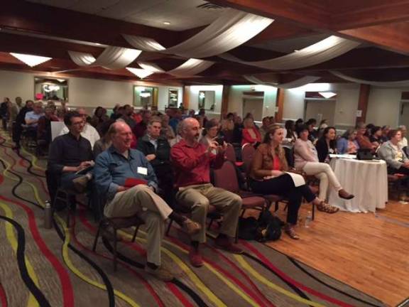 Democratic candidates give town hall meant for Marino and Toomey Have audience, will travel: Citizens turn out for Toomey and Marino but listen to candidates from across the aisle. (Photo by Marilyn Rosenthal)