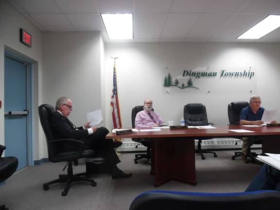 Dingman explains building requirements Dingman supervisors (Photo by Anya Tikka)