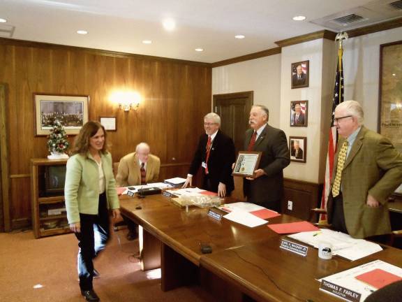 Child care service exits Pike County Susan Beecher receives recognition for 23 years of dedicated service at the Conservation District. From left: Susan Beecher, Gary Orben, Matt Osterberg, Rich Caridi, and Karl Wagner. (Photo by Charles Reynolds)