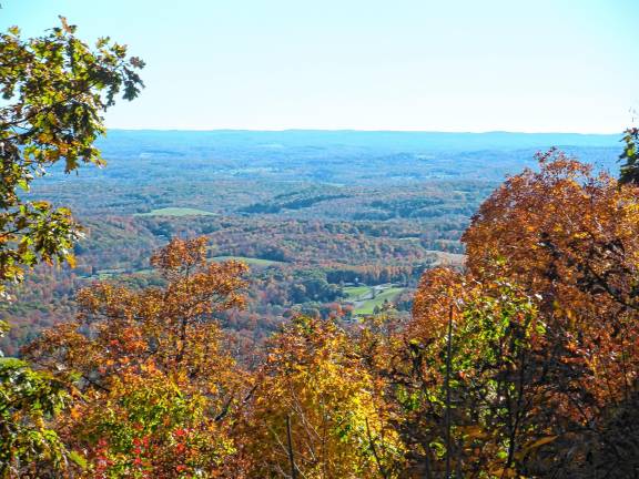 Budget cuts could hurt Appalachian Trail <b>Fall foliage at near peak, looking southeast from the Appalachian Trail between the Culver Fire Tower and the Sunrise Mountain Civilian Conservation Corps Pavilion near Sandyston. (Photo by Mandy Coriston)</b>