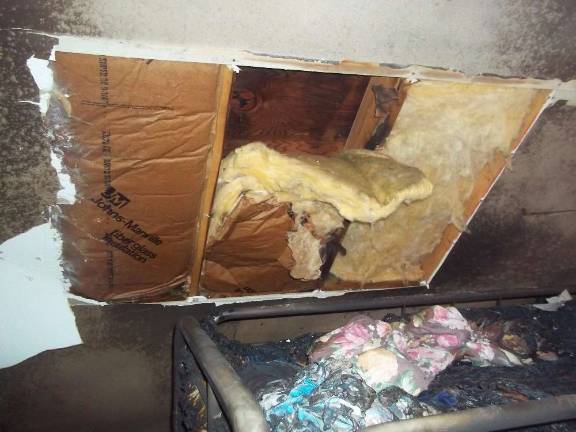 Local family displaced after fire Photos provided Fire damage.