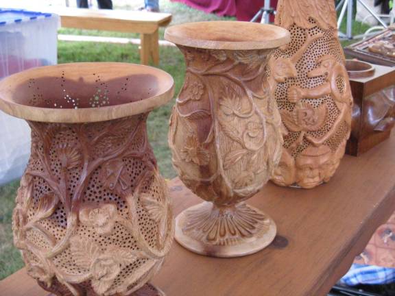 'Goods from the Woods' File photos from Festival of Wood 2013 Intricately carved wooden vessels.