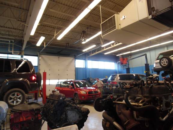 Putting education to work Inside the automotive shop (Photo by Anya Tikka)