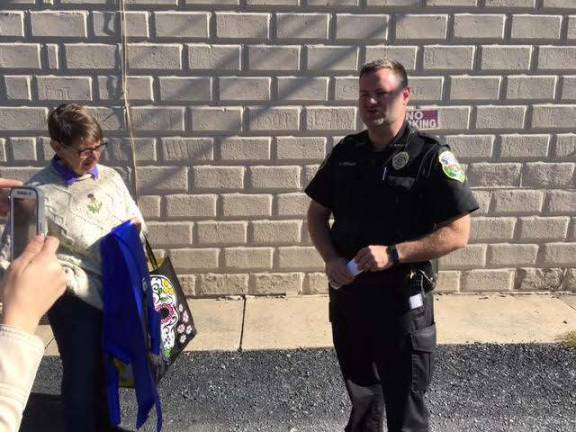 'Martinis and Manicures' get-togethers help local causes Chief of Police Chad Stewart of Eastern Pike Police speaks to Safe Haven in Matamoras about a 20 percent rise in domestic violence (Photo provided)