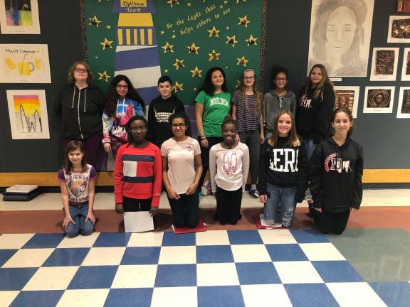 Red Ribbon Week honors agent's fight against illegal drugs Junior Students Against Substance Abuse (SASA) club at DDMS joins nationwide drug and violence prevention campaign The Junior Students Against Substance Abuse (SASA) club at Dingman-Delaware Middle School (Photo provided)