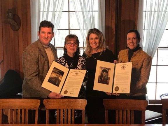 Sally Corrigan retires after 23 years protecting Pike's natural resources From left: PA Rep. Mike Peifer, Sally Corrigan, PA Rep. Rosemary Brown, and PA Sen. Lisa Baker at a surprise retirement gathering held for Corrigan on April 6 "in appreciation of her commitment to continuing this area’s proud conservation legacy." (Photo provided)