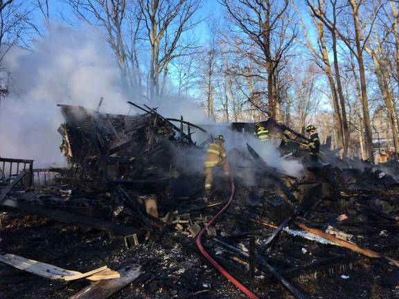 Dingman firefighters answer record 16 calls over MLK weekend Fire at Gap View Road in Gold Key development. (Photo provided)