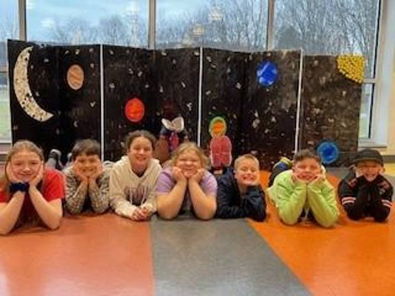 Team members Jovey Thiele, Dominic Delauro, Mia Pavinich, Rachel Pflanz, Jayce Jacobs, Owen Pavinich, and Christian Pirl-Trindade handled “Problem 4, Space Structure.”