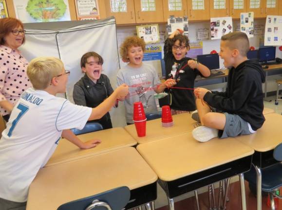 From left: Ms. Atchison, Shane Kirk, Shannon O’Leary, Liam Orben-McDaniel, Winter Lily Oliver, Zachary Copertino