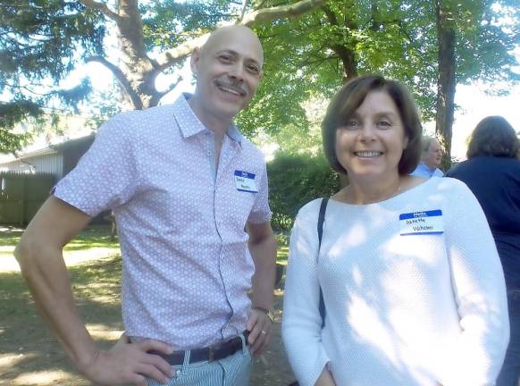 Fetterman supporters Xavier Morales and Janette Witschel (Photo by Frances Ruth Harris)