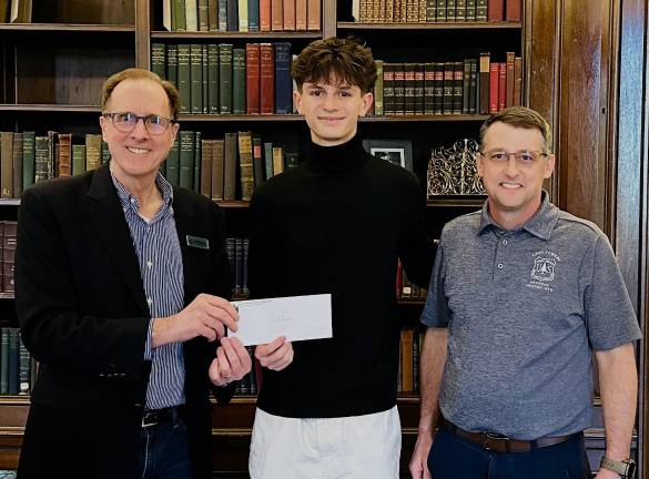 Tri-state area scholarships recently awarded Jeff McQuaid, GTHA Vice President; Gino Gualandi of Delaware Valley High School; and Joseph Koloski, GTHA Forest Service director.