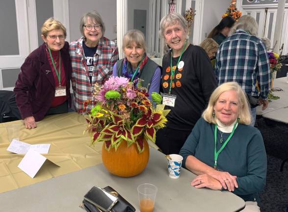 Garden Club creates autumn centerpieces From left: Carol Proulx, Beth Grosso, Connie Nichols, Jean Gannon and Kathy Rosanelli.
