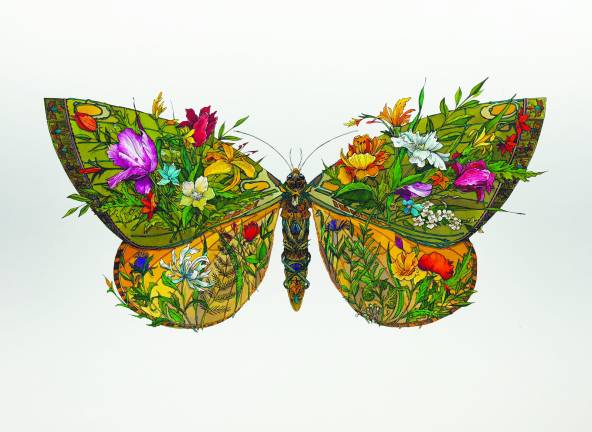 Honesdale. New art exhibit by Jeff George at WCAA Gallery ”Moth” (2025) by Jeff George.