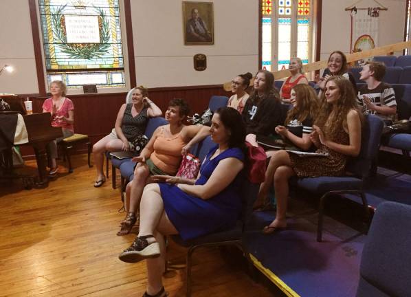 'You've Got a Friend' pays tribute to women songwriters The singers at rehearsal (Photo by Linda Fields)