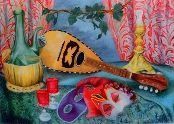 Pocono Arts and Crafts' summer show is now at Ambience "Masquerade" by Harriet Cotterill (image provided)