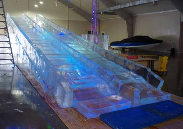 Immerse yourself in 'Frozen' world This huge 50-foot-long ice tandem slide will be a children's favorite (Photo by Chris Wyman)