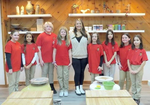 Pictured from left to right are: Nicole Helt, Zoe Bocaletti, Allyson Masone, Taryn Kaylor, Miss Jacklyn Scott , Olivia Wummer, Anna Gallagher, Olivia Pitrelli and Charlotte Salvato.