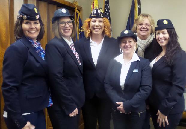 Community gathers to commemorate Veterans Day Members of the American Legion Auxiliary Unit 139, Milford (from left): Valerie Wright, Kelly Lawrence, Katijo Kardel Unit President, Dawn Sansevero, Donna Burlazzi, and Chori Aiello