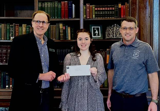 Tri-state area scholarships recently awarded From left: Jeff McQuaid, GTHA Vice President; Josephine Nuzzo of Kittatinny Regional High School; and Joseph Koloski, GTHA Forest Service director.