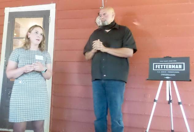 Tracy Vitchers and Lt. Gov. John Fetterman (Photo by Frances Ruth Harris)