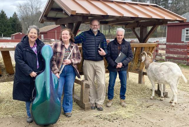 Montague. Port Jervis Consort presents ‘Music in the Barn’ on May 4 Port Jervis Consort Members at Tamerlaine Sanctuary. Photo by Daniel Radtke.