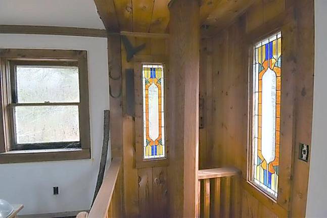 Estate home with artist studio, barn, and office building Custom stained glass