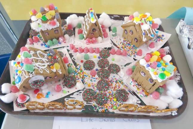 The gingerbread village submitted by Ms. Daniels' class