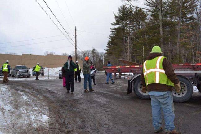 How leaky is the compressor station? This Facebook photo from Stop the Milford Compressor Station Expansion shows protestors at the station under construction earlier this year.