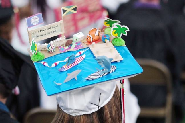 Into the future for the Class of 2016 Kirsten Leili's cap sends a message...