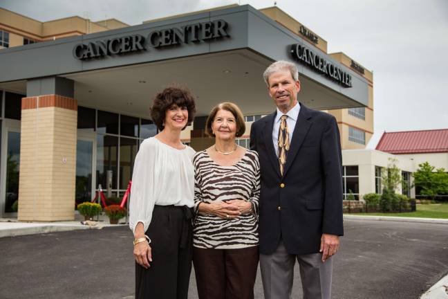 Orange Regional expands with new cancer center, office building Pictured (from left): Kathy Frommer, Madeline Spagnoli and Don Frommer in front of the new Spagnoli Family Cancer Center. The Frommers had previously named Orange Regional’s Cardiology program. (Photo provided)