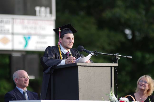 Into the future for the Class of 2016 Delaware Valley Senior Class President Joseph Centanni speaks.