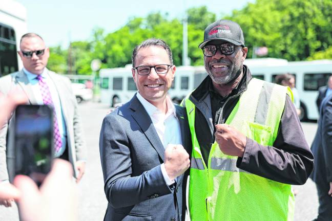 Shapiro emphasizes need for public transit investment Gov. Josh Shapiro joined transit leaders, local officials, and bus operators at Rabbittransit on June 2, 2025.