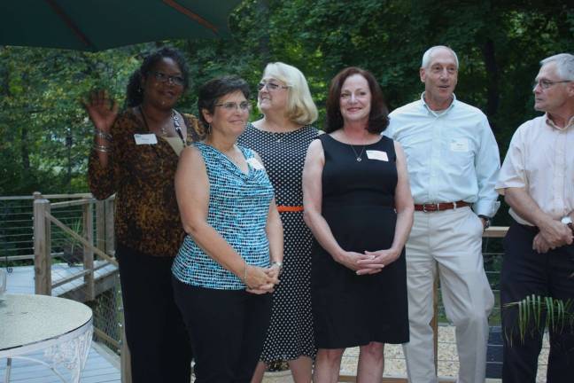 Pike Women for Change want new voices in county government During introductions (from left): candidates Diane Hinson, Missi Strub, Denise DeGraw Fey, Kelle Hankins, Dave Ruby and Steve Guccini (Photo by Linda Fields)