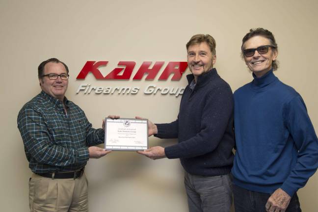From left: Frank Harris of Kahr Firearms Group, the festival's biggest sponsor in 2016, with Will Voelkel and Bob Keiber (Photo provided)